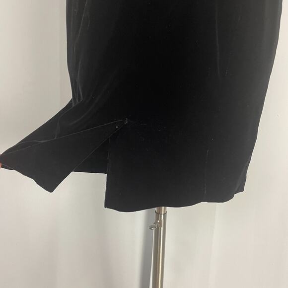 Vintage Cocktail Dress Size 10 Black Velvet Short Mini Strappy Party 90s Y2K - Picture 8 of 16